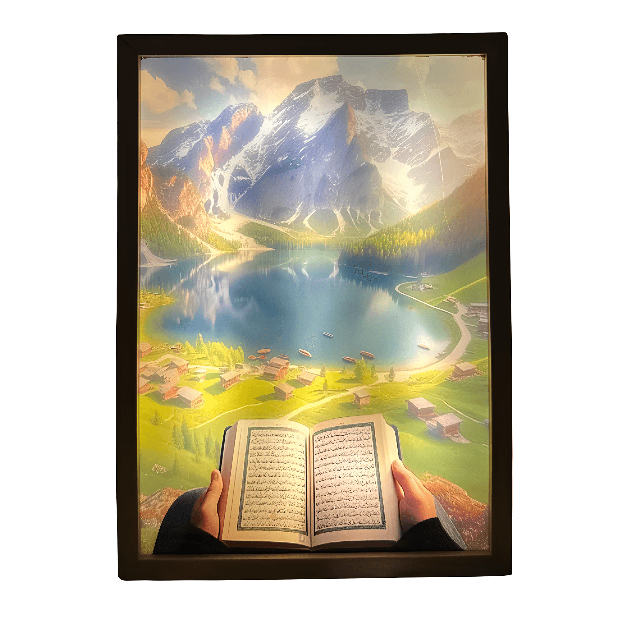 Kur'an-ı Kerim Tablo - Işıklı, Bej | Lucisumbra