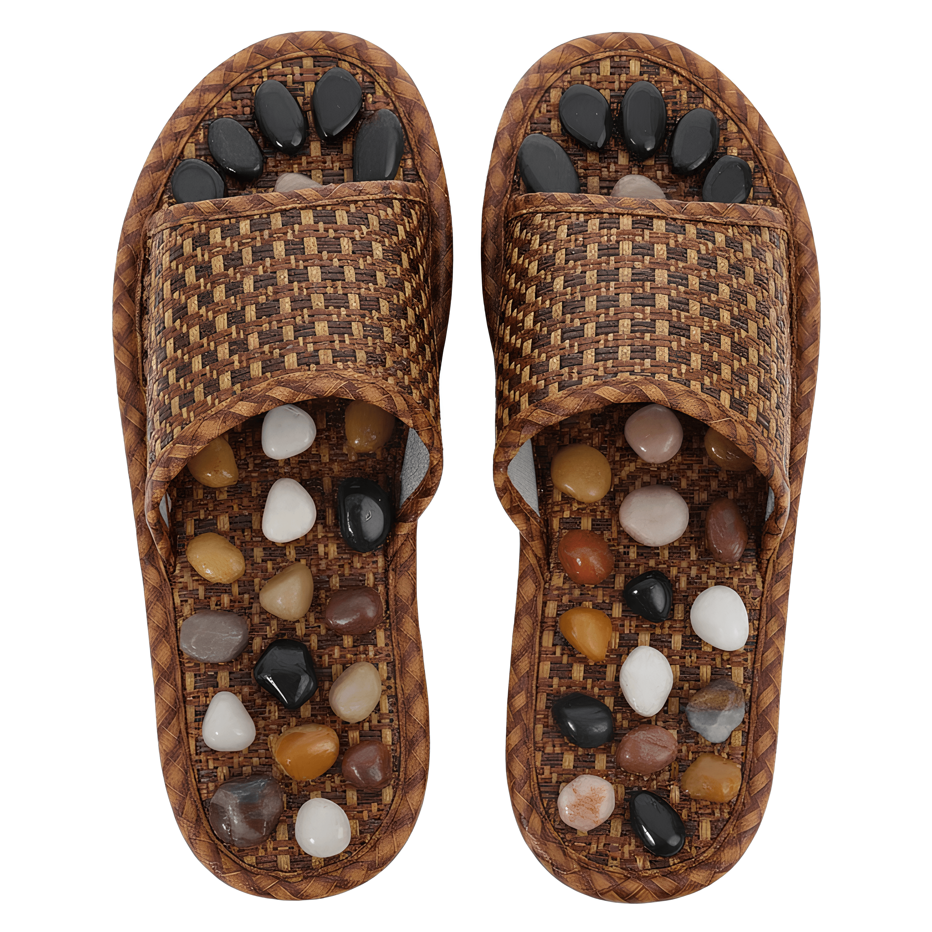 Doğal Taşlı Hasır Akapunktur Terlik - Topuk Dikeni İçin | Lucisumbra