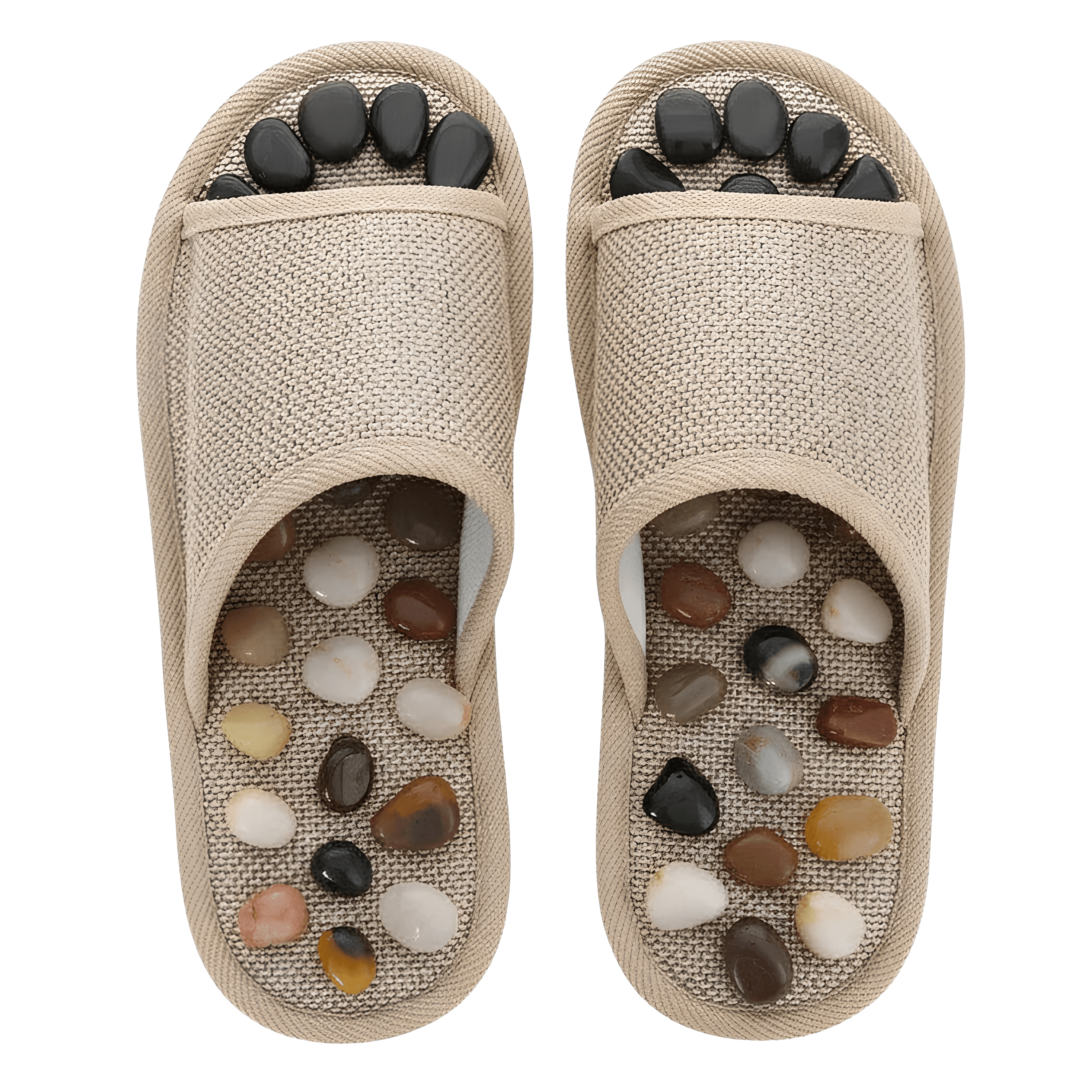 Doğal Taşlı Keten Akapunktur Terlik - Topuk Dikeni İçin | Lucisumbra