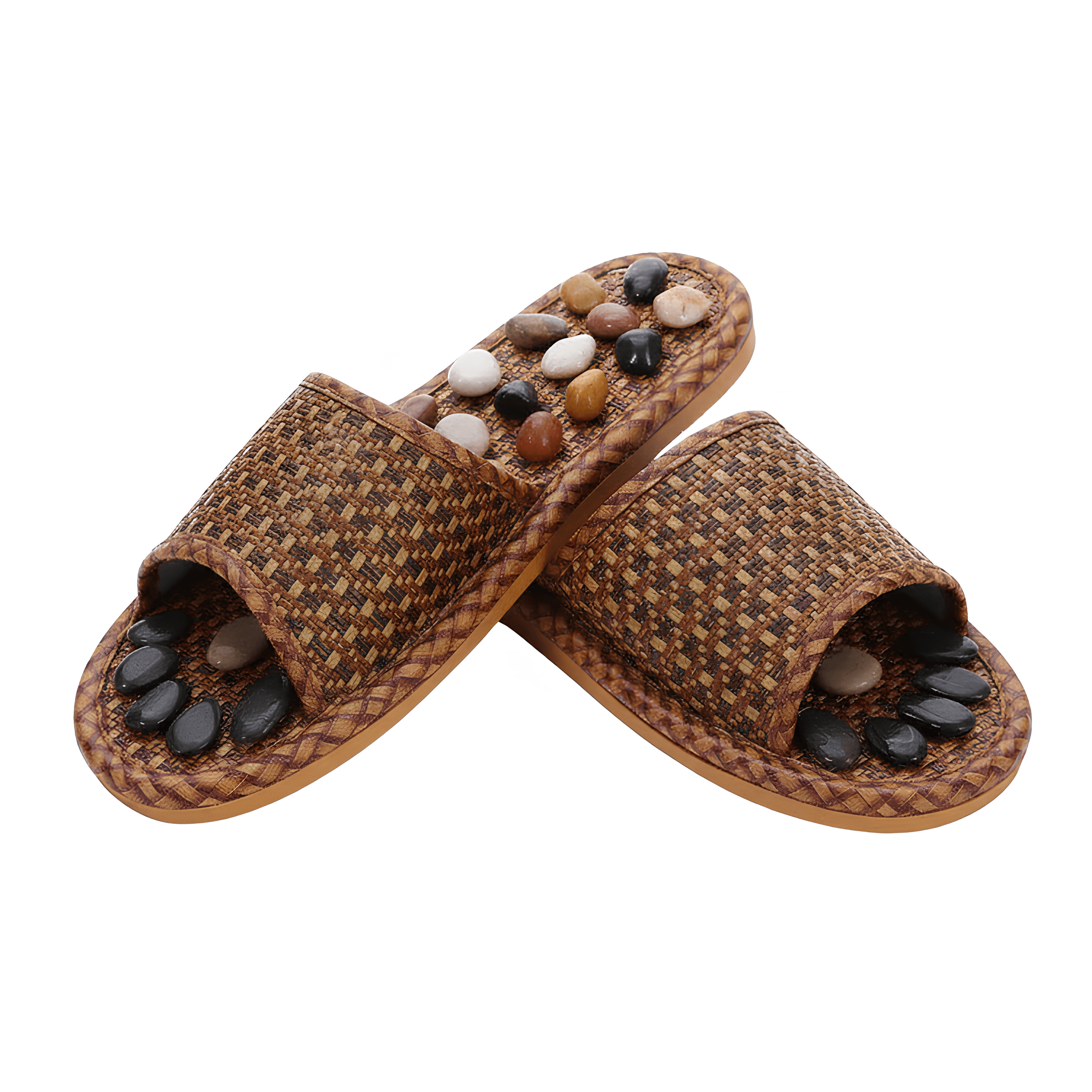 Doğal Taşlı Hasır Akapunktur Terlik - Topuk Dikeni İçin | Lucisumbra