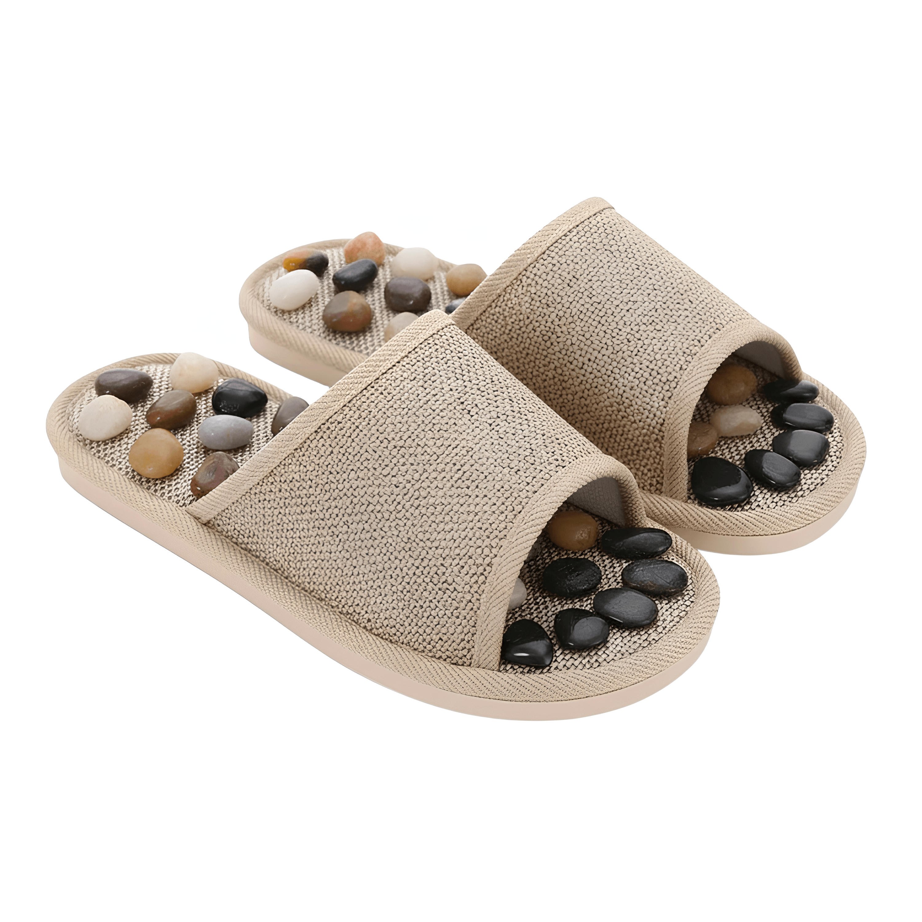 Doğal Taşlı Keten Akapunktur Terlik - Topuk Dikeni İçin | Lucisumbra