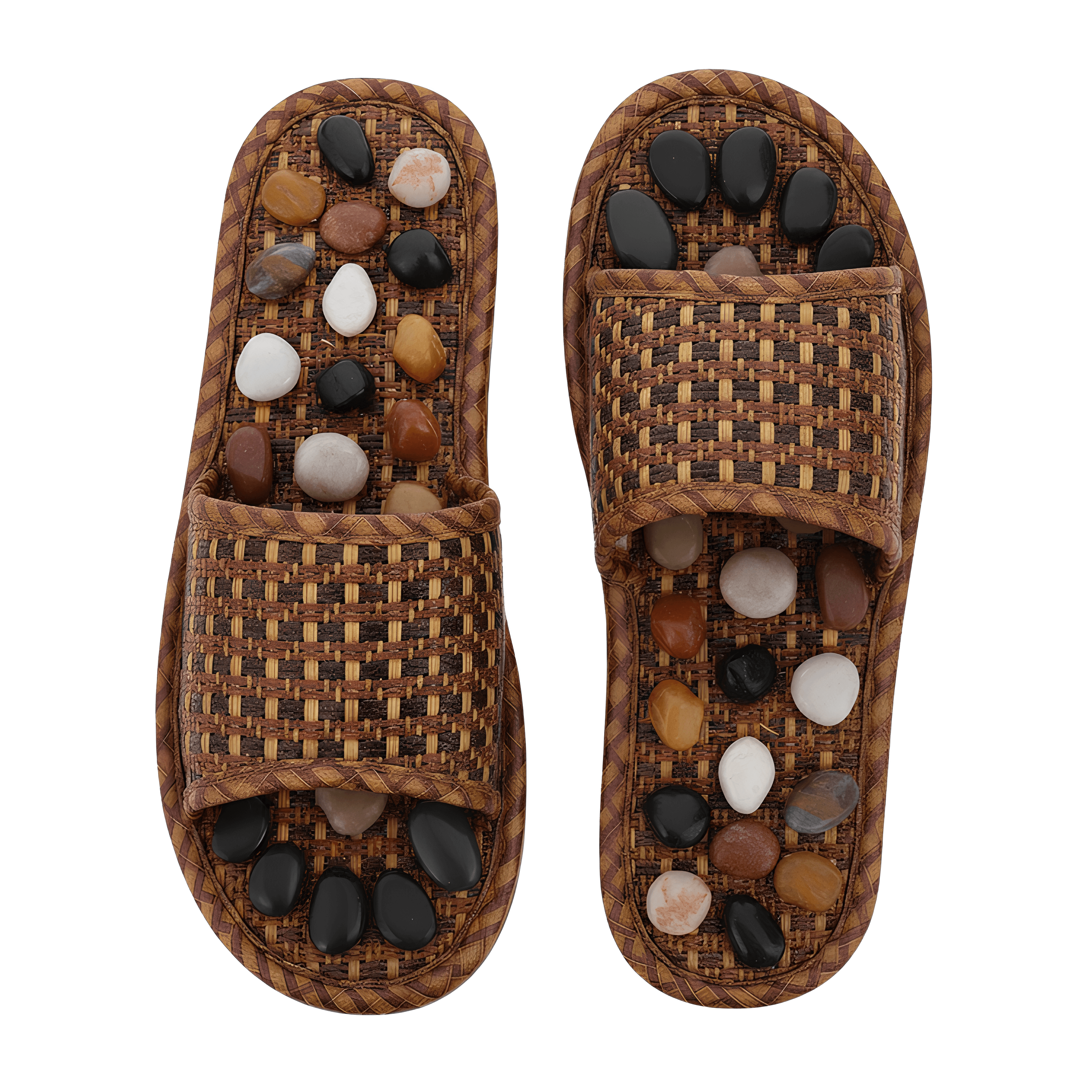 Doğal Taşlı Hasır Akapunktur Terlik - Topuk Dikeni İçin | Lucisumbra