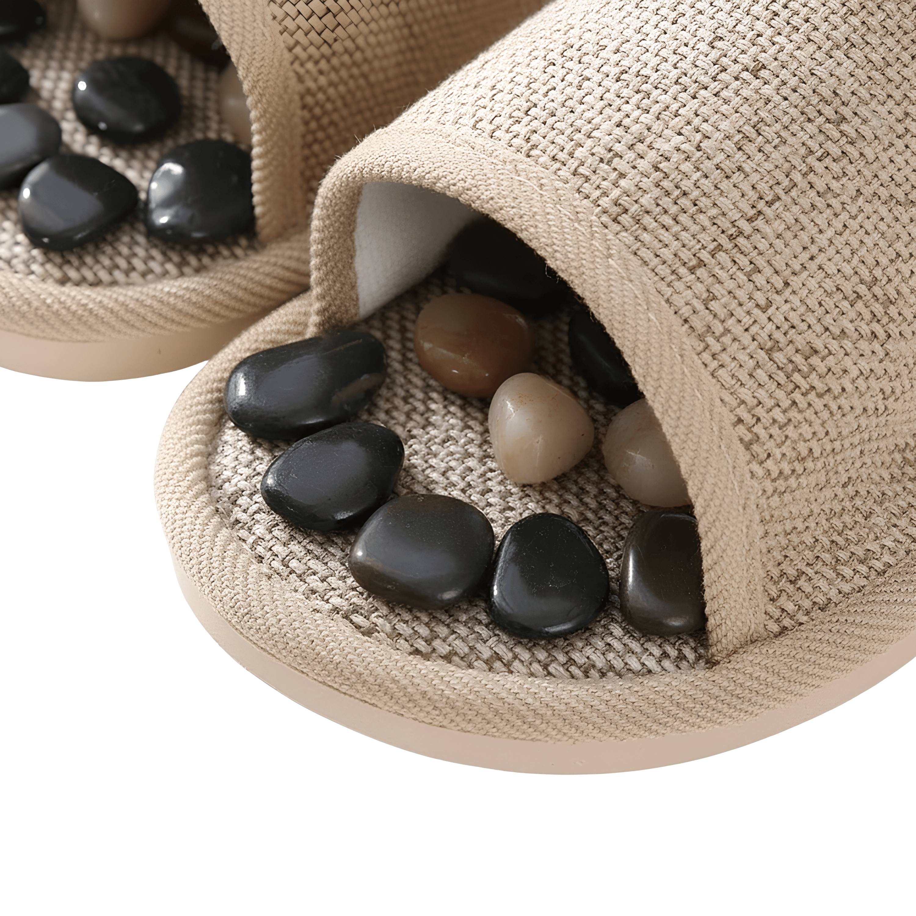 Doğal Taşlı Keten Akapunktur Terlik - Topuk Dikeni İçin | Lucisumbra