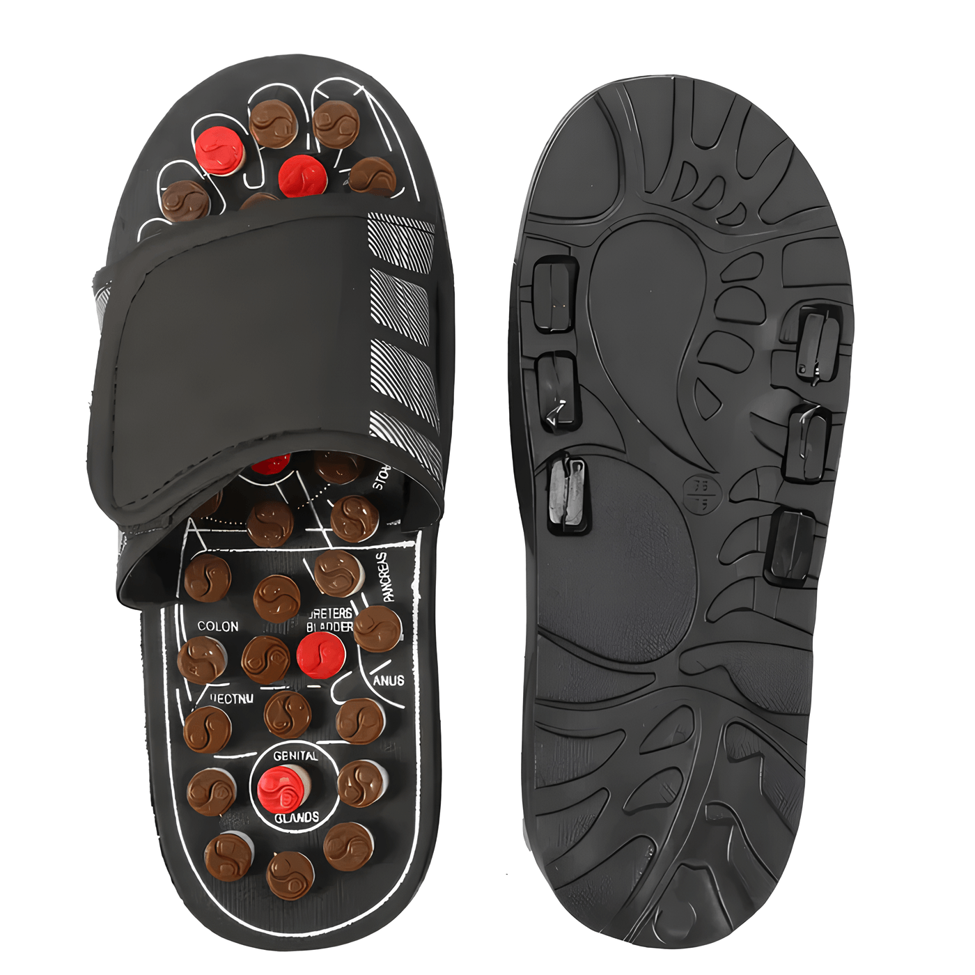 Refleksoloji Noktalı Akupunktur Terlik - Siyah | Lucisumbra