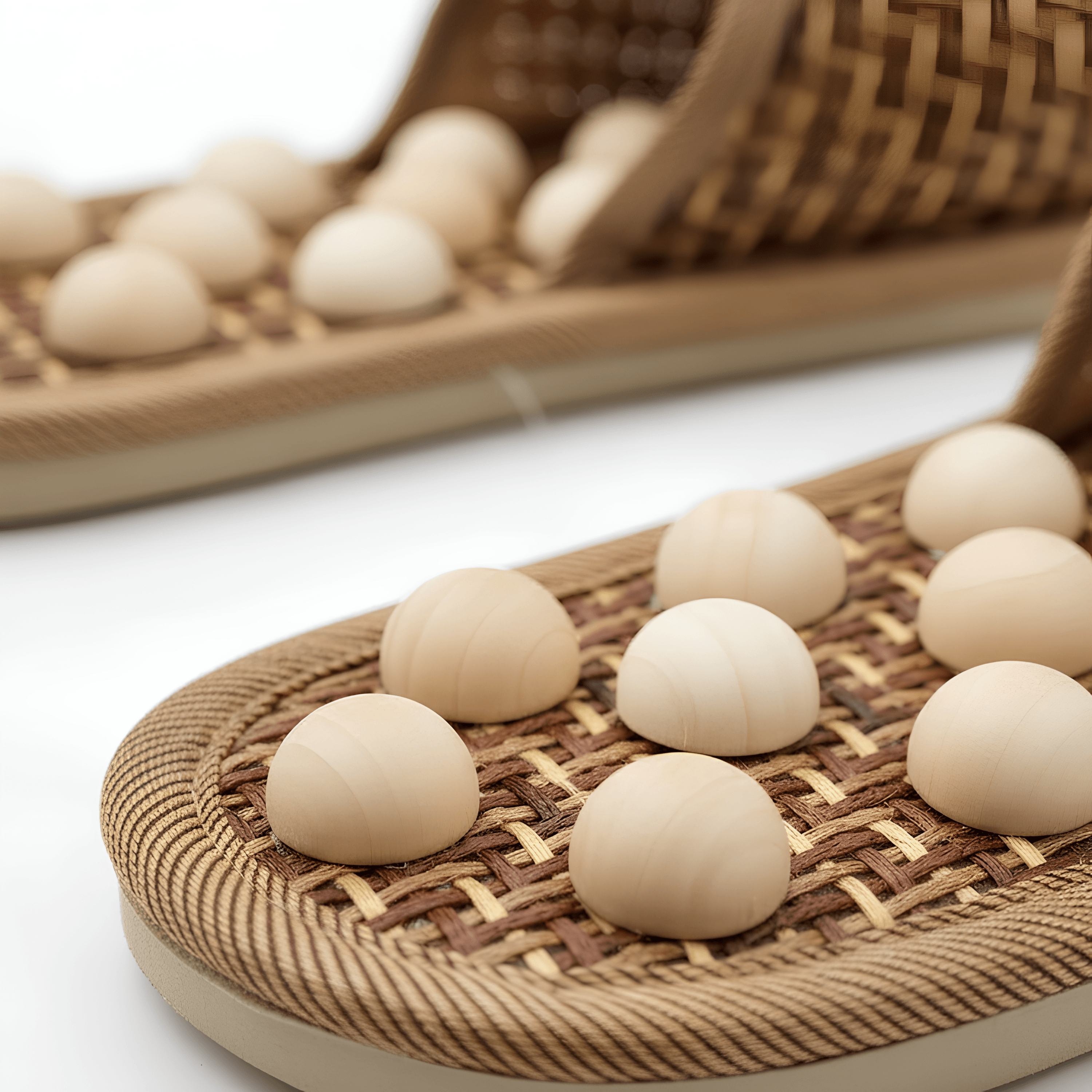 Doğal Ahşap Akapunktur Terlik - Topuk Dikeni İçin | Lucisumbra